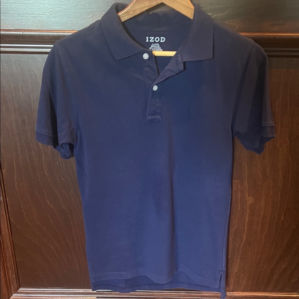 Izod Boys Navy Blue pique-knit Polo Shirt